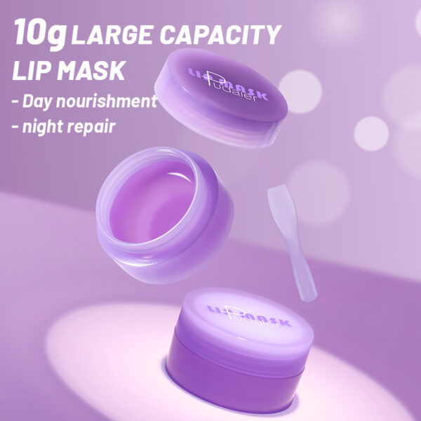 Overnight Lip Sleeping Mask – Intense Hydration, Repairs Dry Lips, Fades Lip Lines, with Jojoba Oil & Vitamin E, Day & Night Use, Includes Mini Spatula