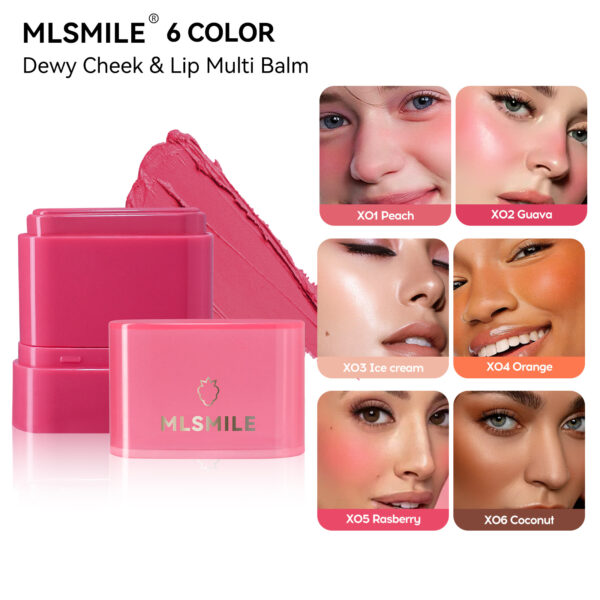 6-Color Cheek & Lip Balm – Waterproof, Multi-Use Cream Blush for Lips & Cheeks, Natural Finish, Easy to Blend, On-the-Go Perfect