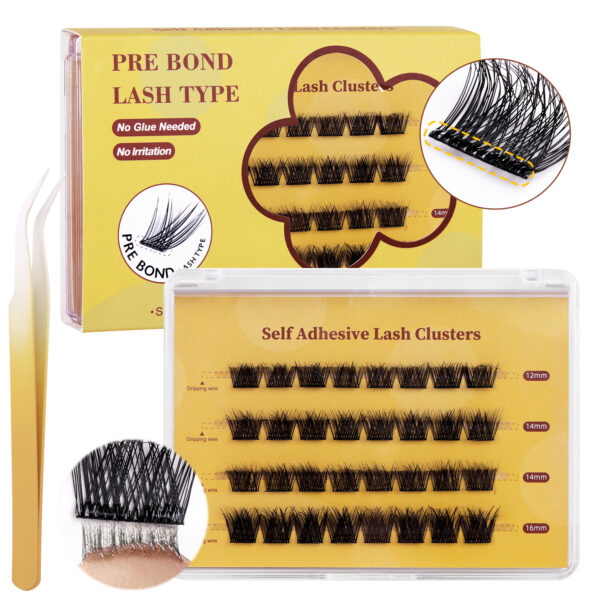 Self-Adhesive Lash Clusters – No Glue Needed, Waterproof, Reusable, Natural Look, Easy to Apply & Remove, Multiple Styles for Every Occasion