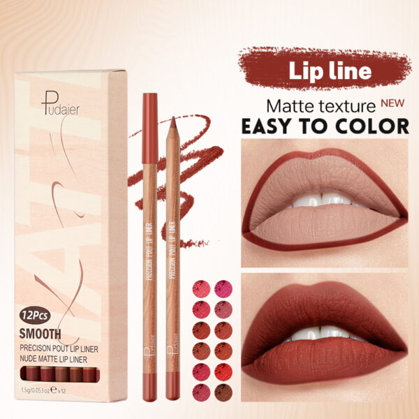 12 Color Matte Lip Liner Collection - Ultra Creamy, Waterproof, for Definition & Full Lip Color